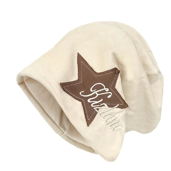 KIZLANC Star Embroidered Wrap Hat in Cream Size M NWOT - Picture 1 of 8
